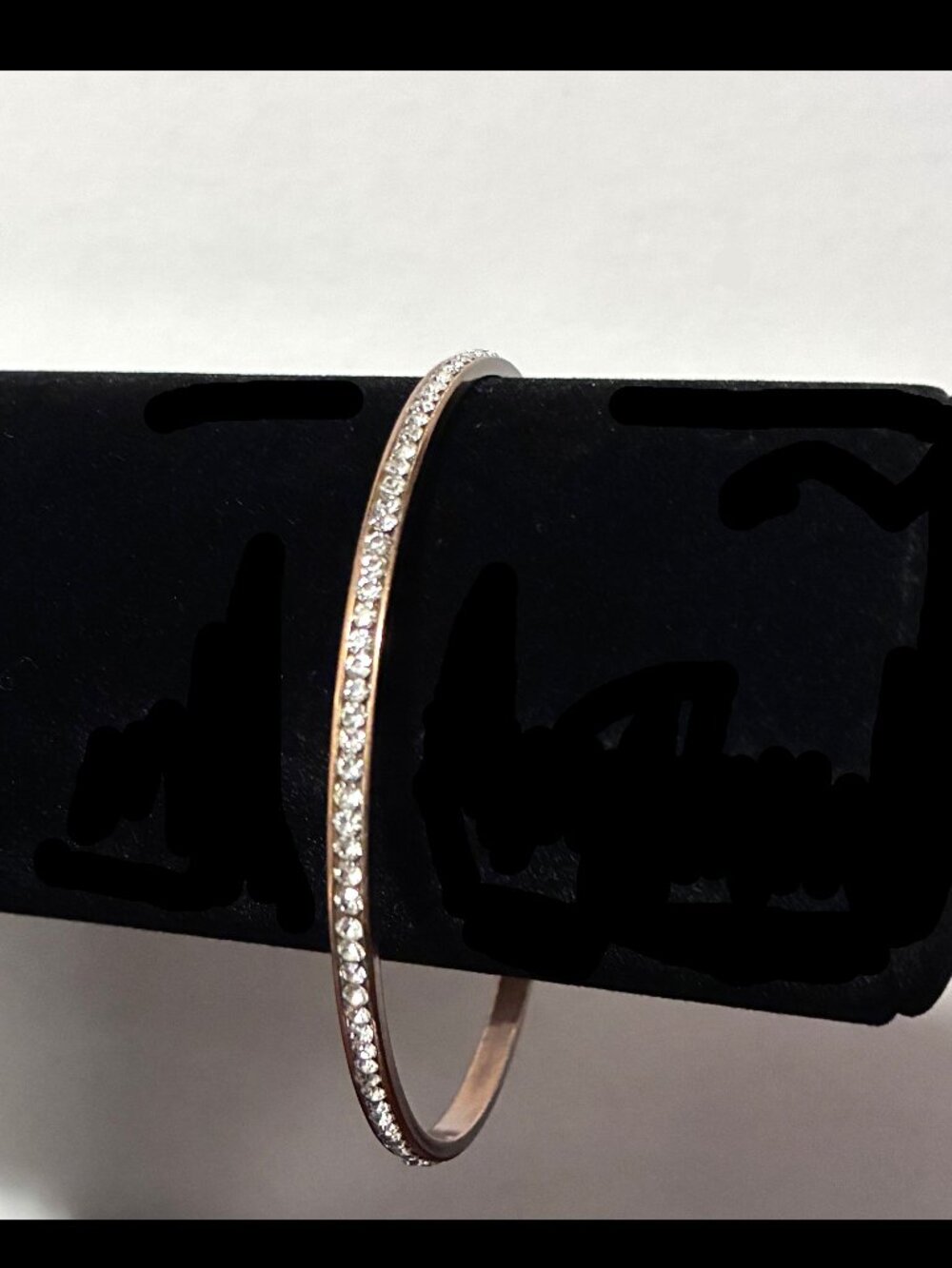 Rosegold-tone Bangle w/Crystalline Gemstones